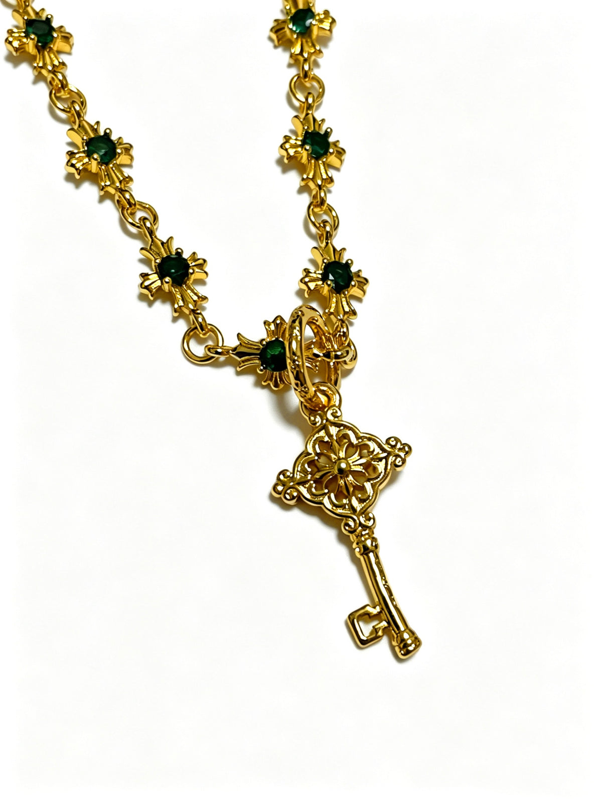 Cross Pendant Necklace in Antique Silver-Tone – Design 06 styled product view