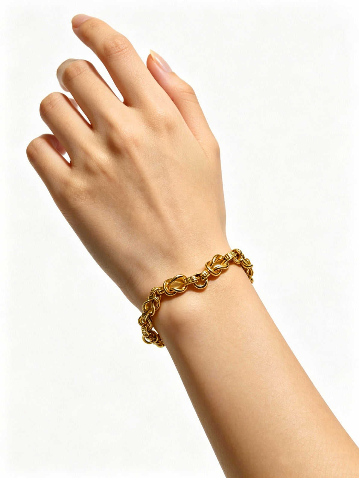 Signature Emblem Bracelet in Polished Metal-Tone – Design 017 detail view