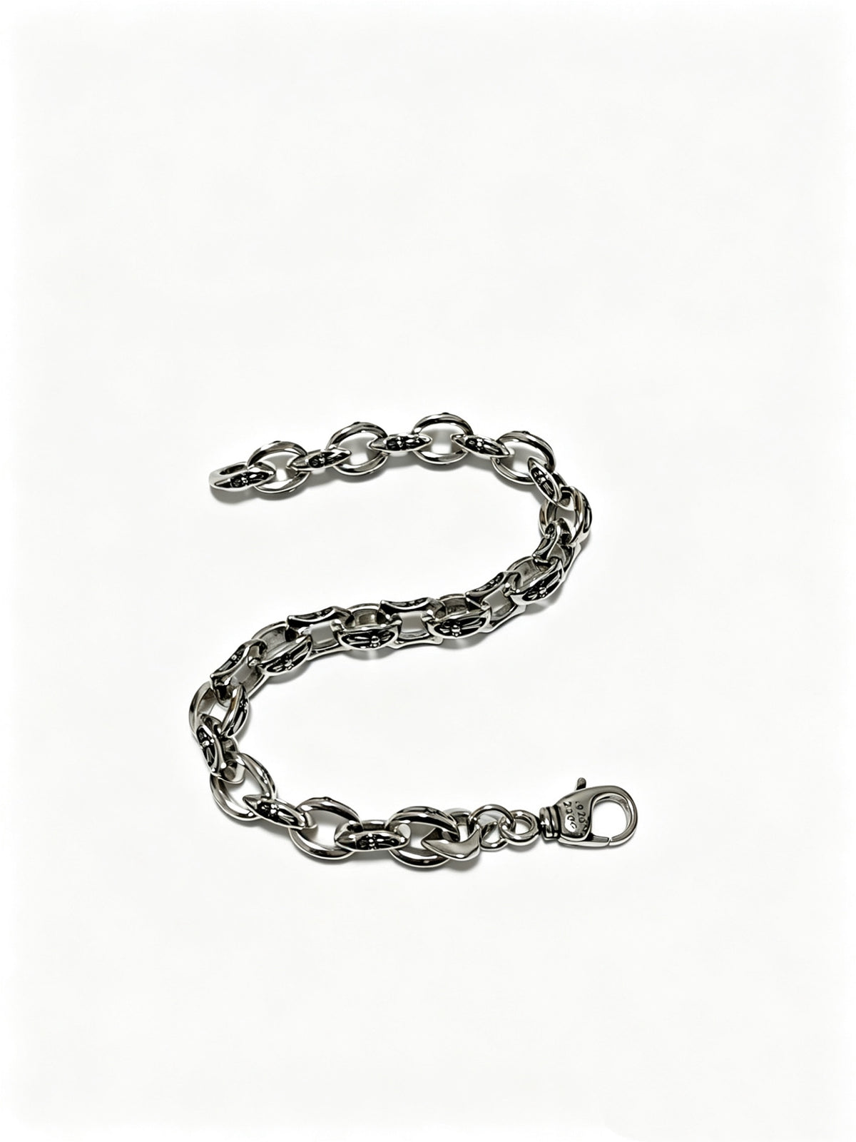 Signature Emblem Bracelet in Polished Metal-Tone – Design 015 front product view