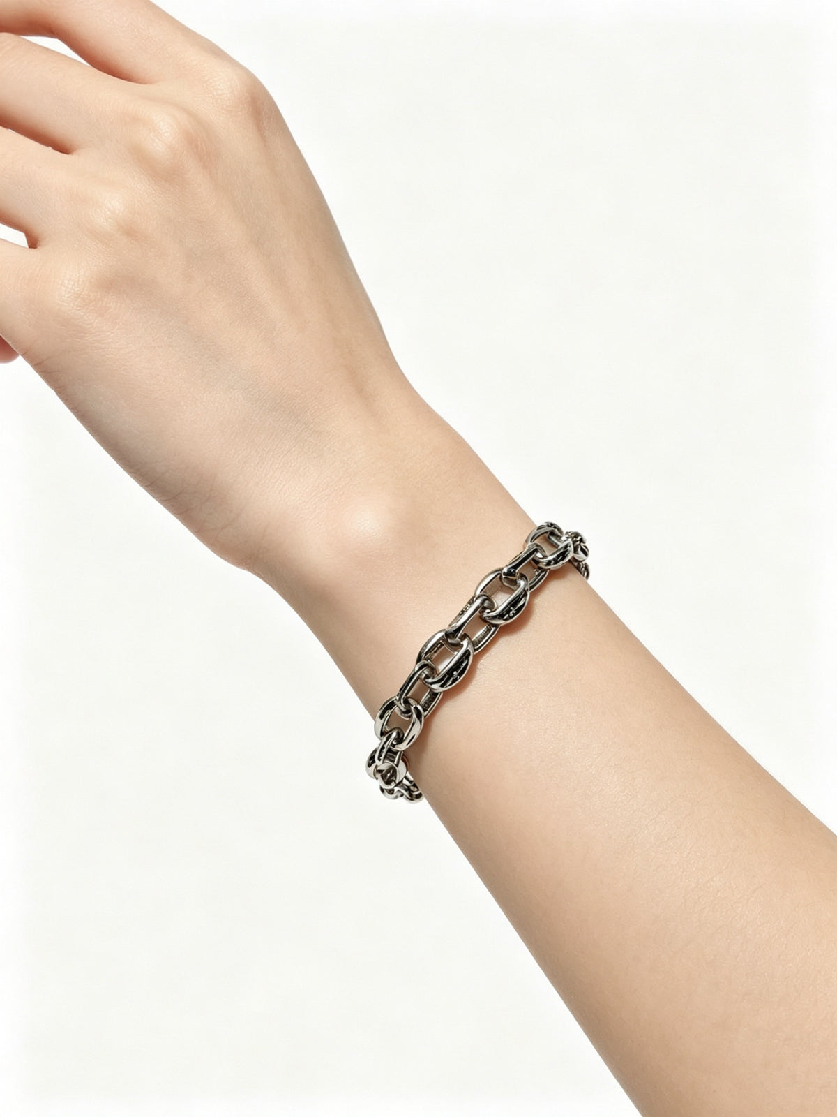 Signature Emblem Bracelet in Polished Metal-Tone – Design 015 main product view