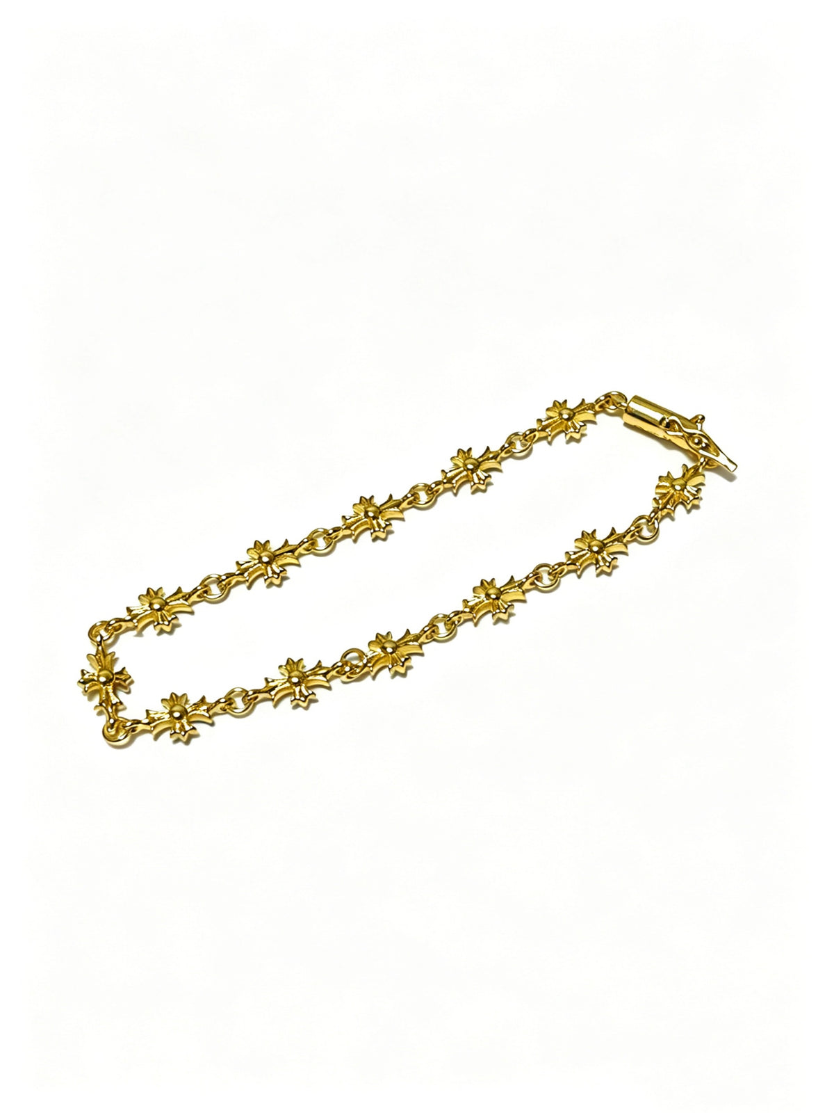 Signature Emblem Bracelet in Polished Metal-Tone – Design 014 front product view