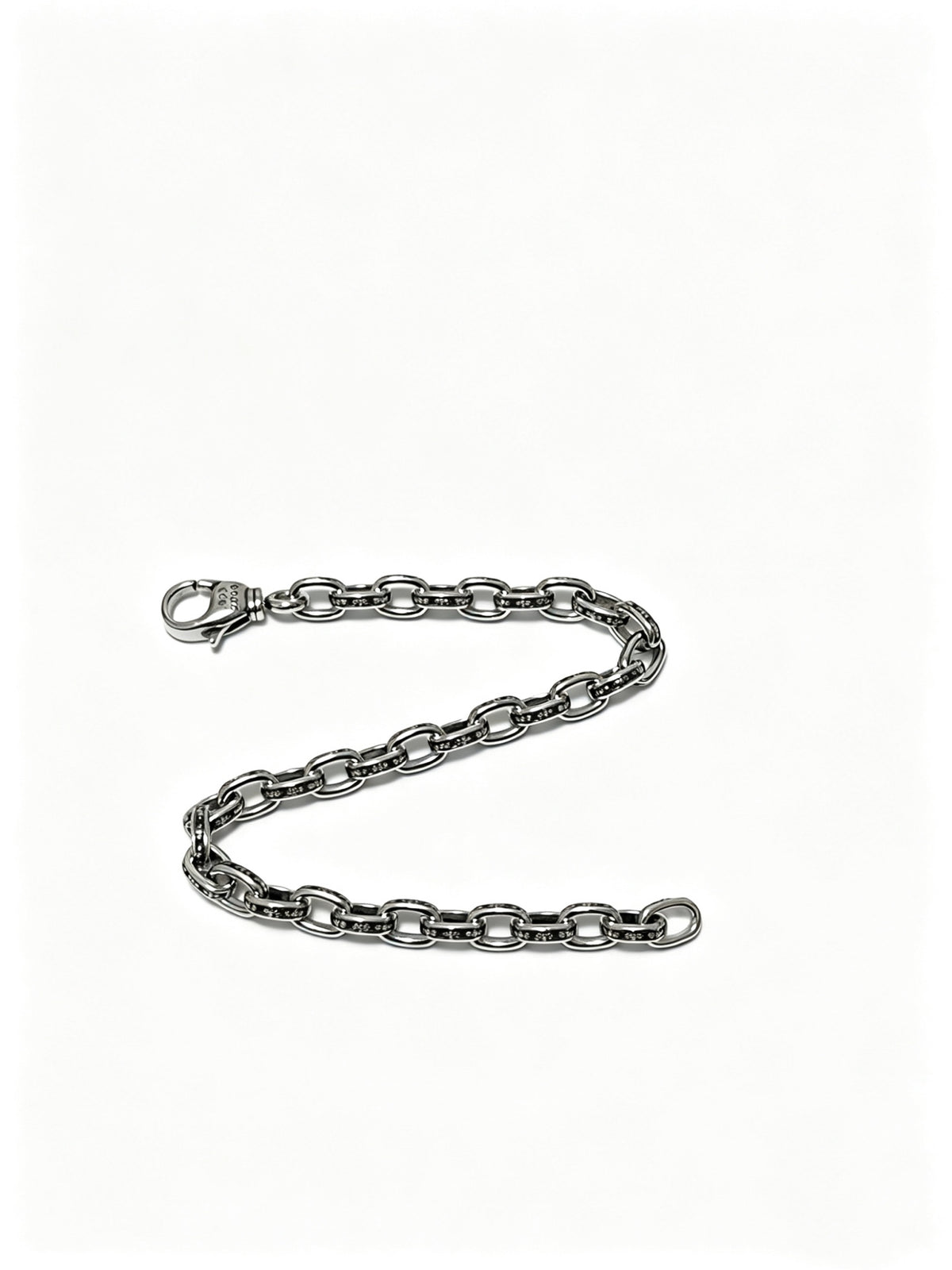 Cross Cuban-Link Bracelet in Antique Silver-Tone – Cuban Link – Design 09 detail view