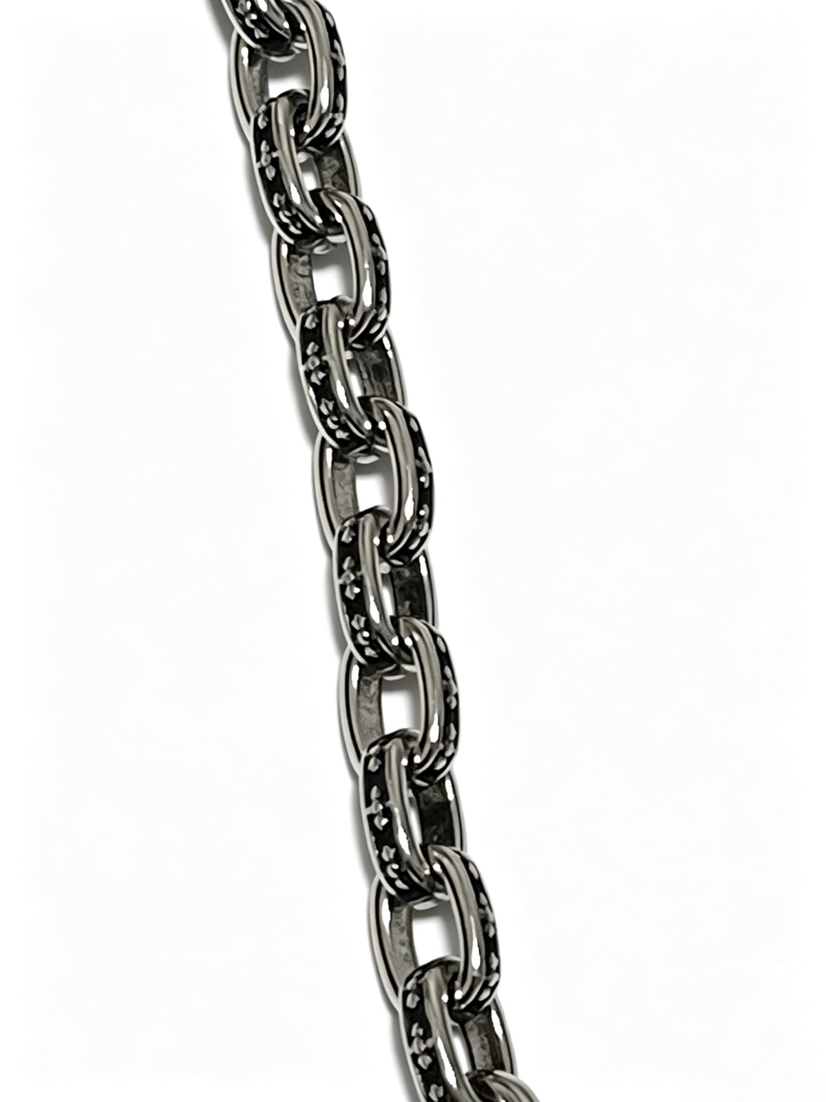 Cross Cuban-Link Bracelet in Antique Silver-Tone – Cuban Link – Design 09 styled product view