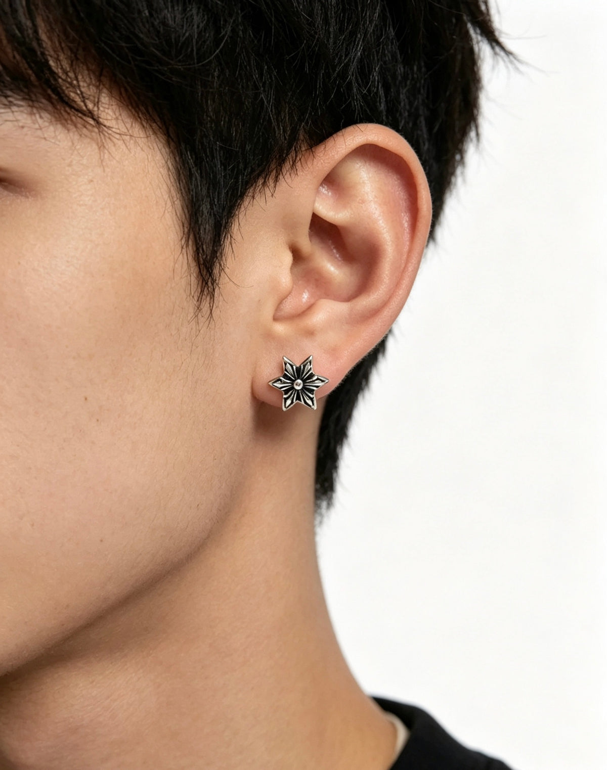 Signature Emblem Statement Earrings in Polished Metal-Tone – Design 014 main product view