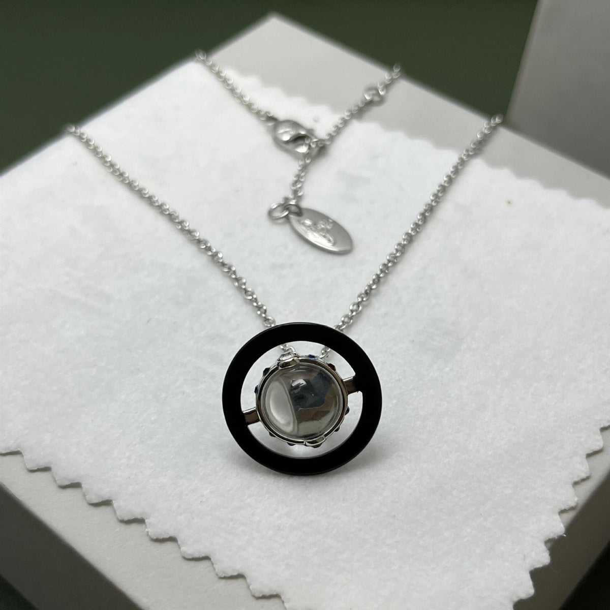Orb Pendant Necklace in Polished Metal-Tone – Design 028 styled product view