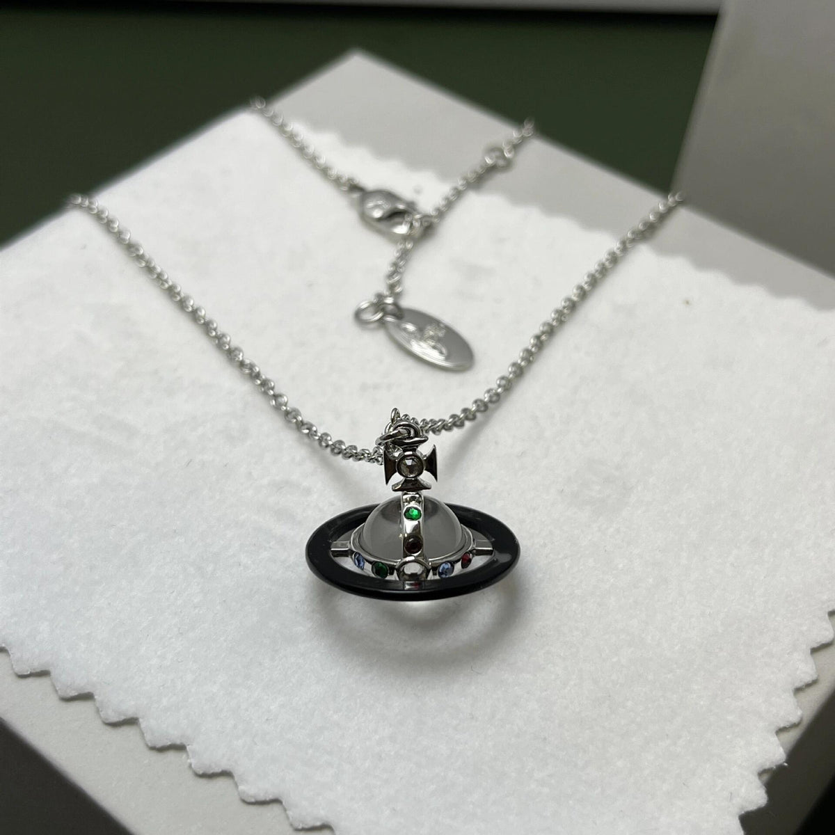 Orb Pendant Necklace in Polished Metal-Tone – Design 028 close-up detail