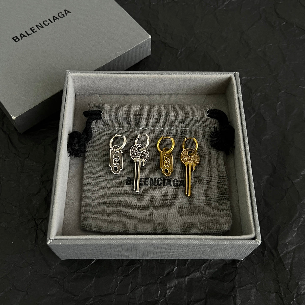Ring Motif Statement Earrings in Polished Metal-Tone – Design 002 styled product view