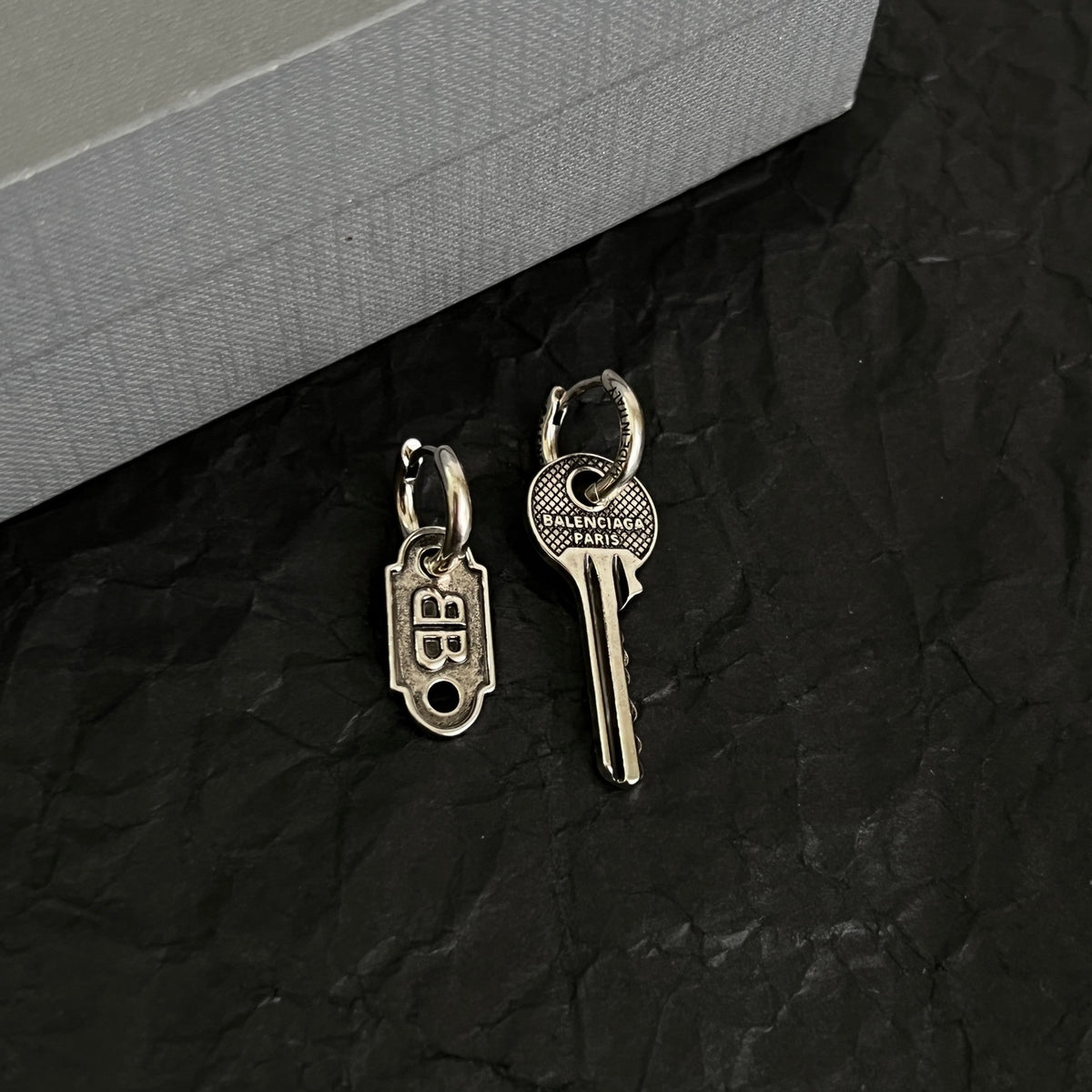 Ring Motif Statement Earrings in Polished Metal-Tone – Design 002 main product view