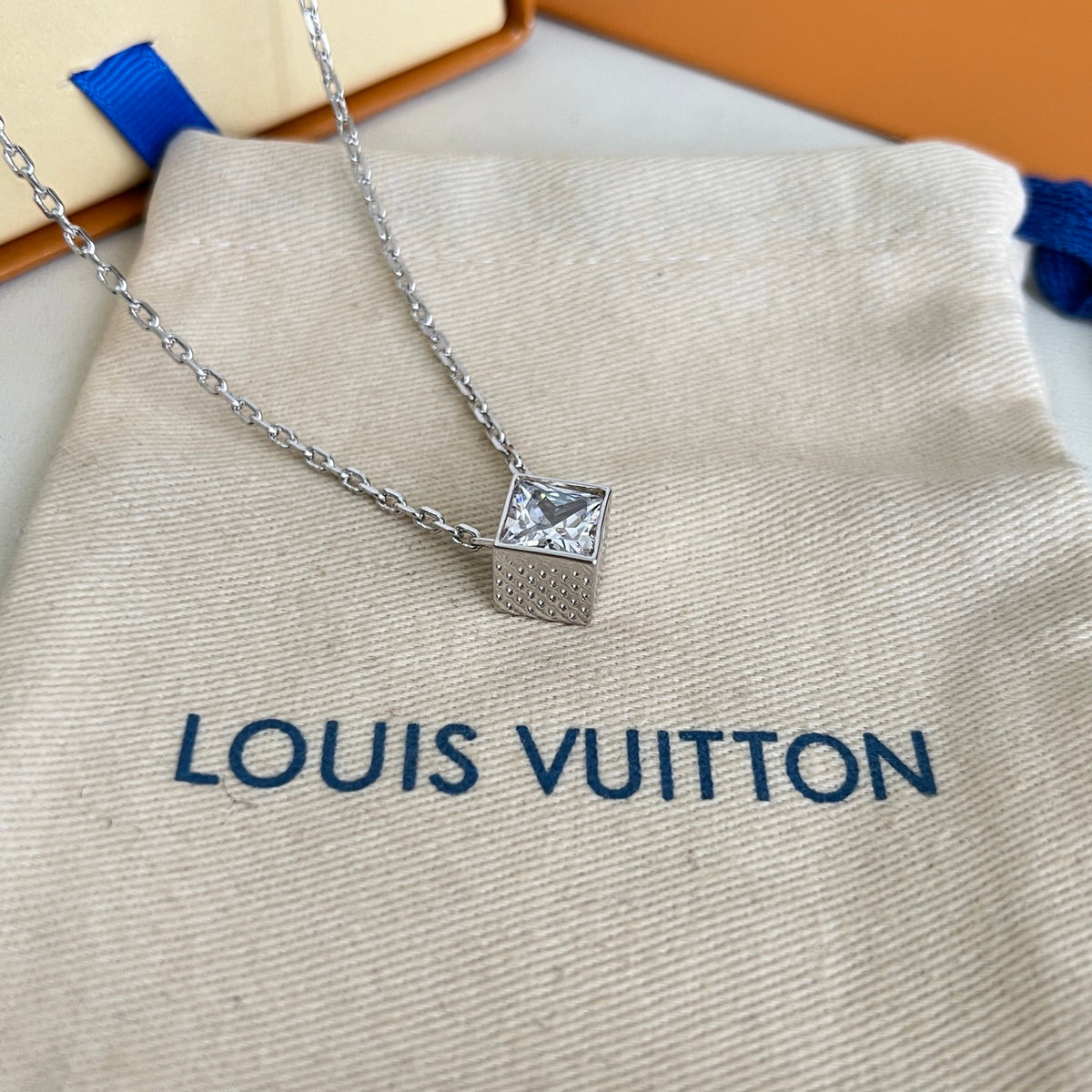 Geometric Emblem Pendant Necklace in Polished Metal-Tone – Design 006 front product view