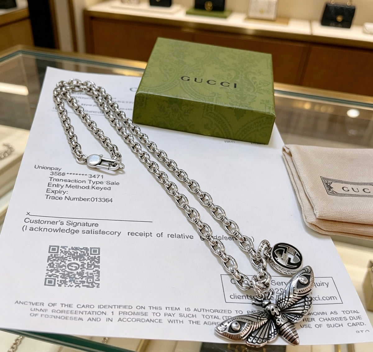 Double-G Emblem Pendant Necklace in Polished Metal-Tone – Design 071 front product view