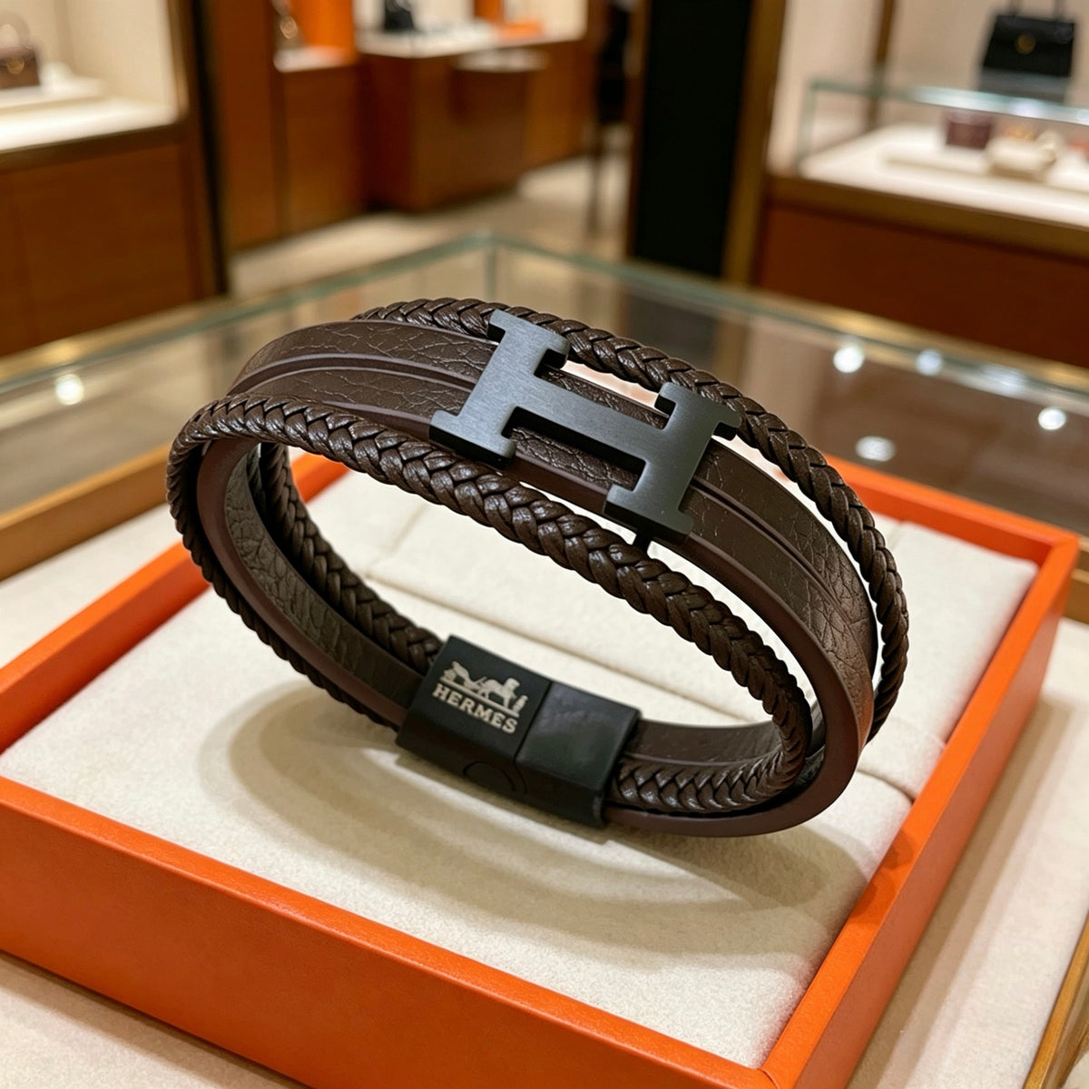 Horse Bangle in Polished Metal-Tone – Design 001 front product view