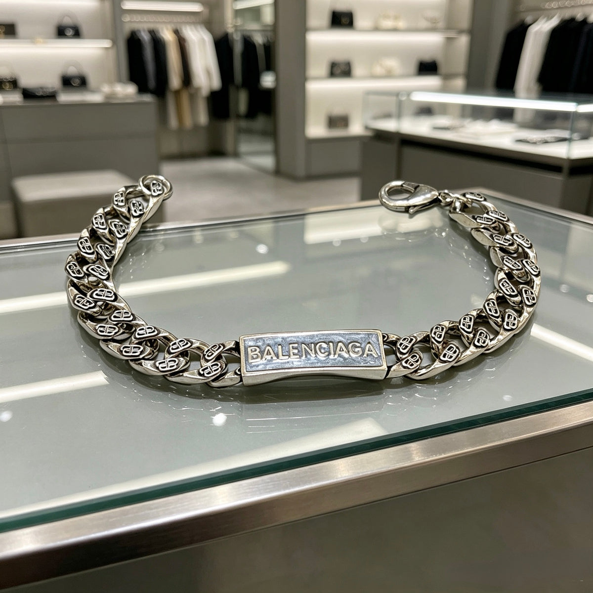 Geometric Emblem Bracelet in Polished Metal-Tone – Design 032 main product view