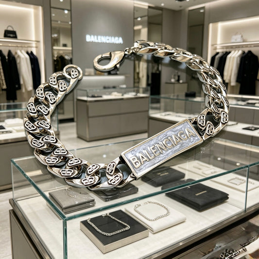 Geometric Emblem Bracelet in Polished Metal-Tone – Design 026 main product view