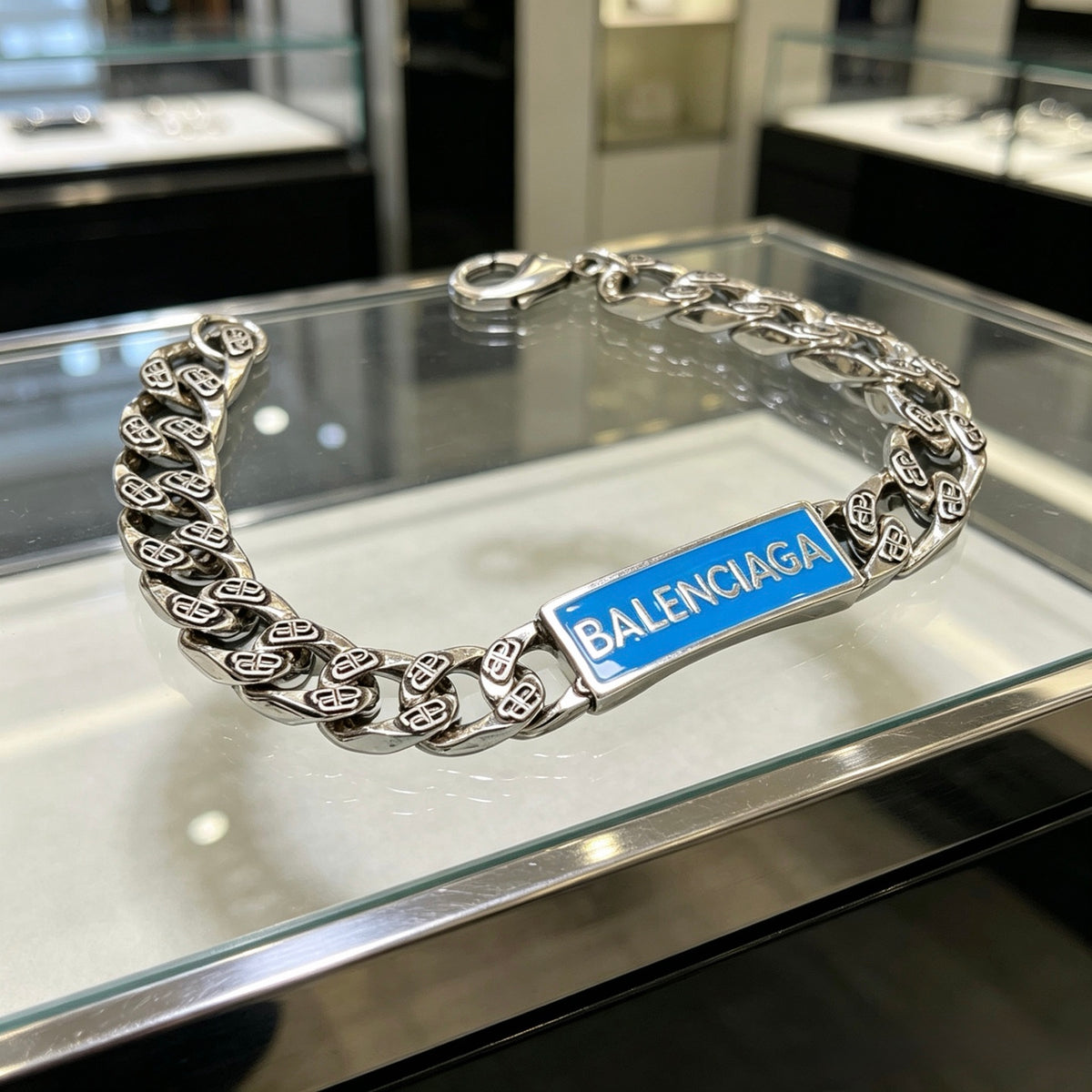 Geometric Emblem Bracelet in Polished Metal-Tone – Design 031 main product view