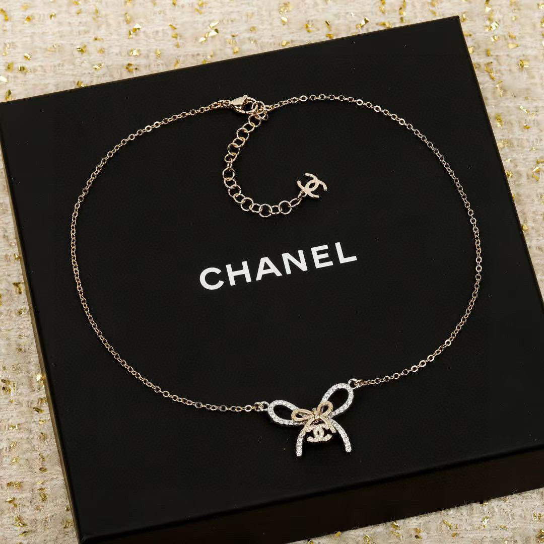 Double-C Emblem Crystal-Accent Pendant Necklace – Design 015 main product view