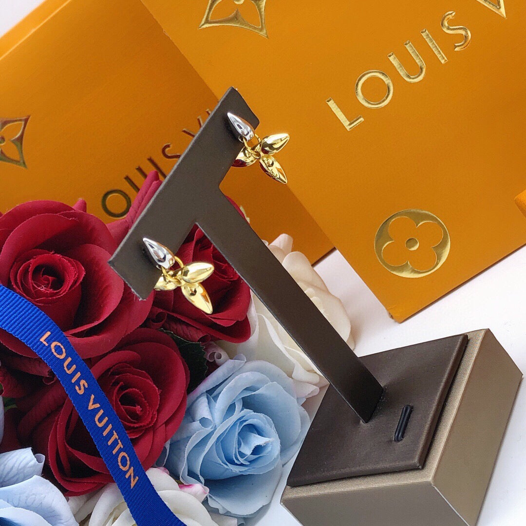 Geometric Emblem Stud Earrings in Silver-Tone – Silver Detail – Design 002 styled product view