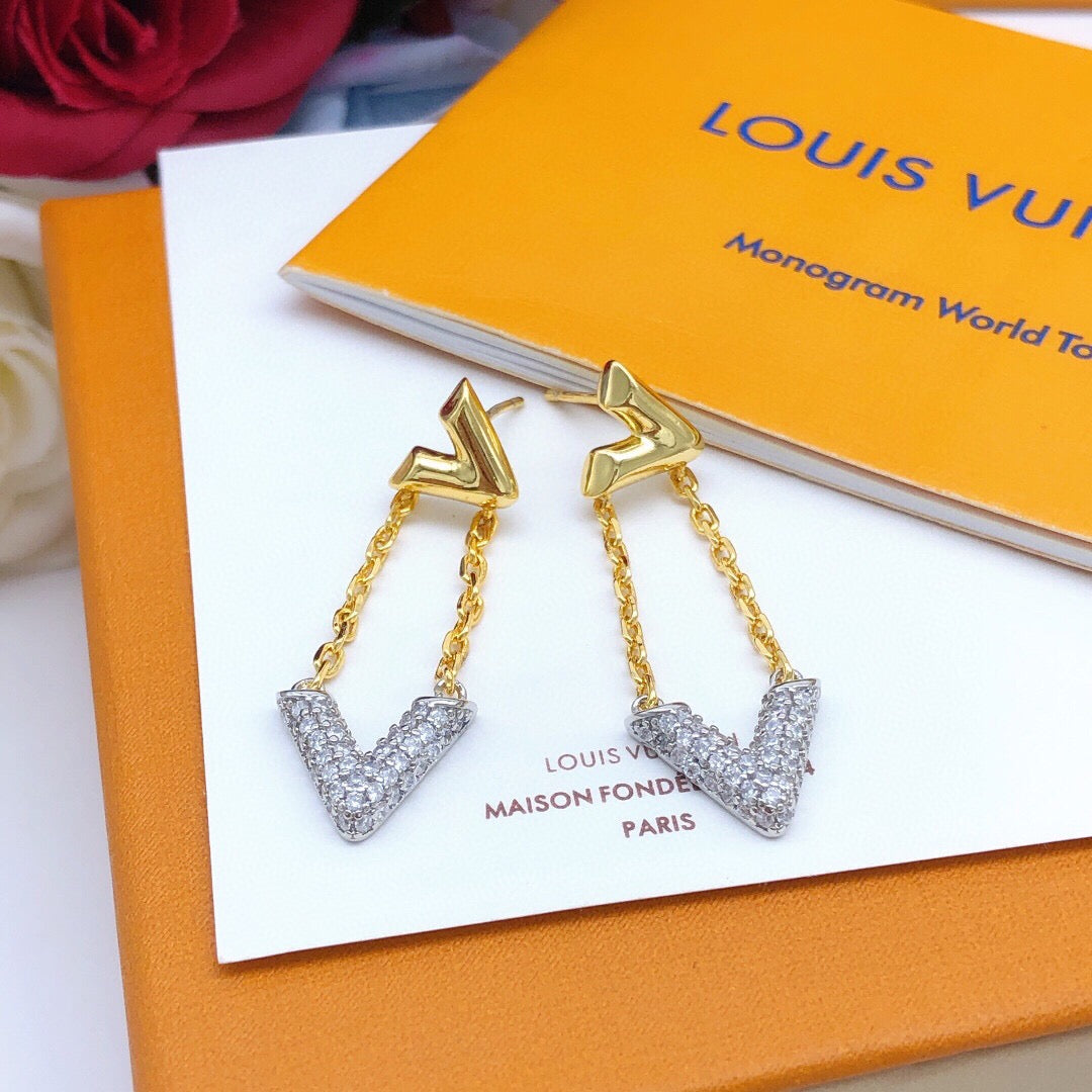 Geometric Emblem Stud Earrings in Gold-Tone – Design 007 main product view