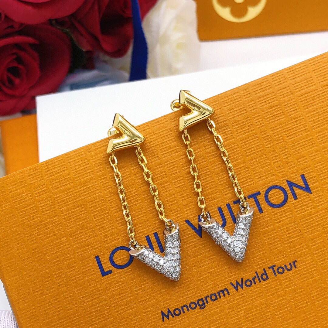 Geometric Emblem Stud Earrings in Gold-Tone – Design 007 main product view