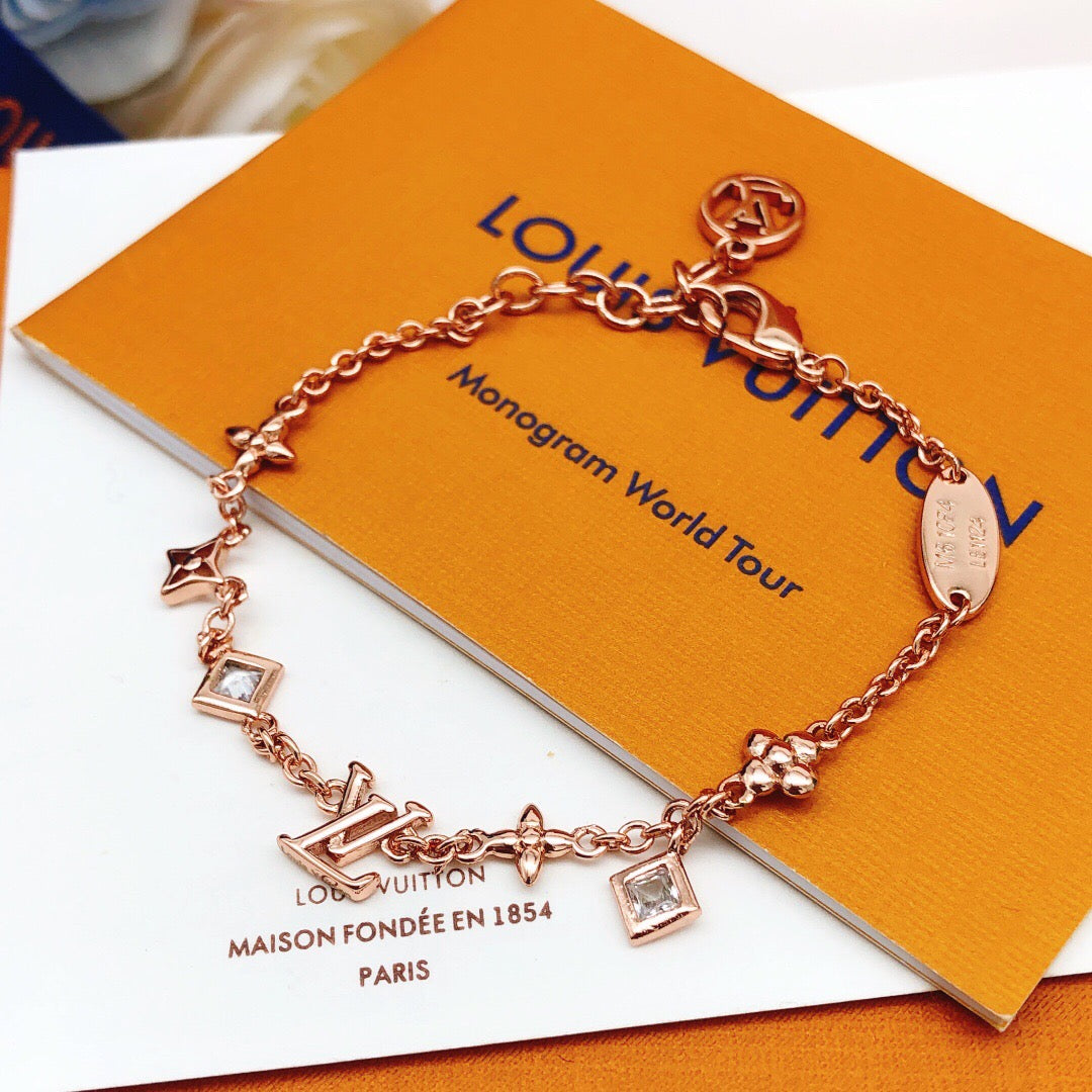 Geometric Emblem Bracelet in Rose-Gold-Tone – Rose Gold Detail – Design 006 front product view