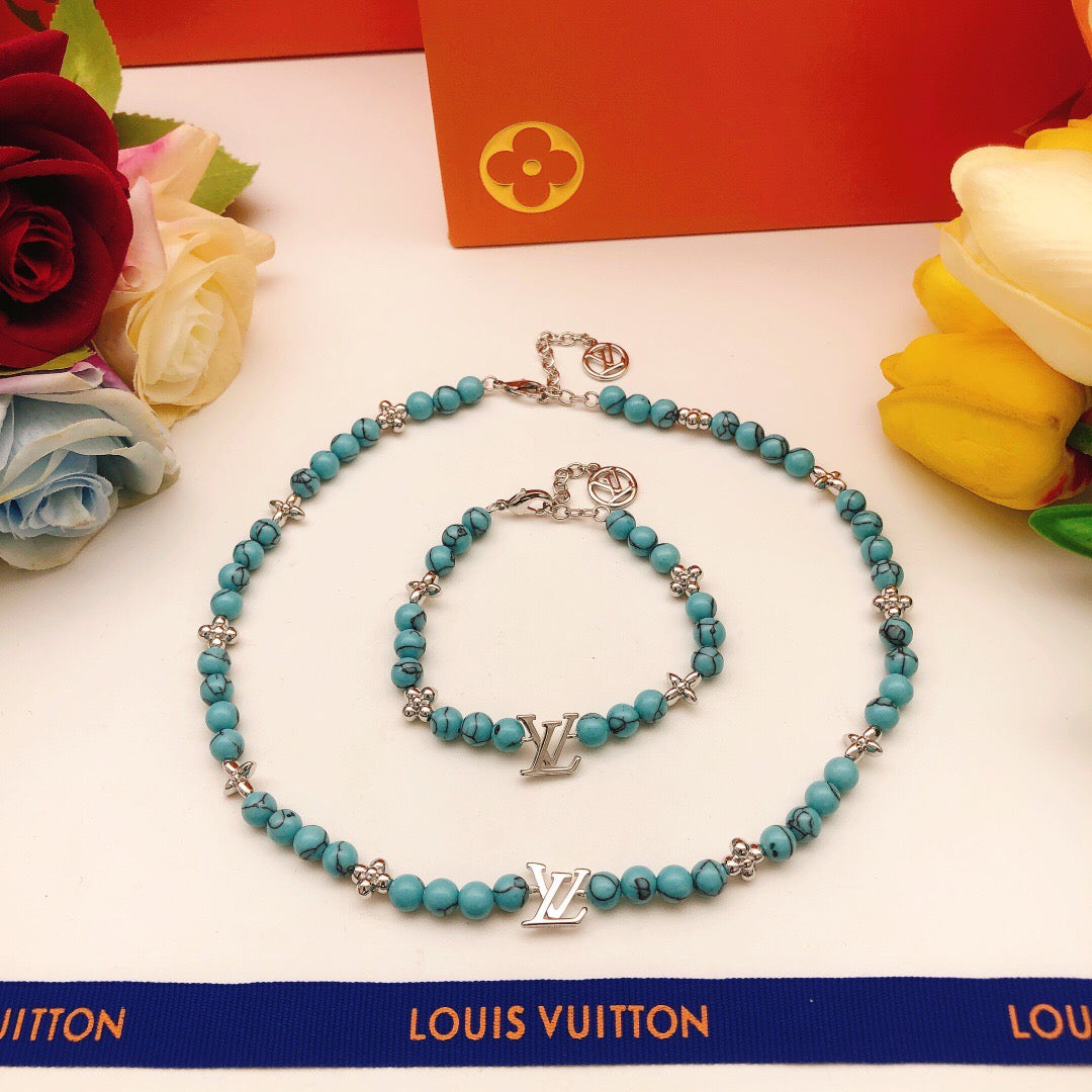 Geometric Emblem Bracelet in Gold-Tone – Blue Detail – Design 004 side detail