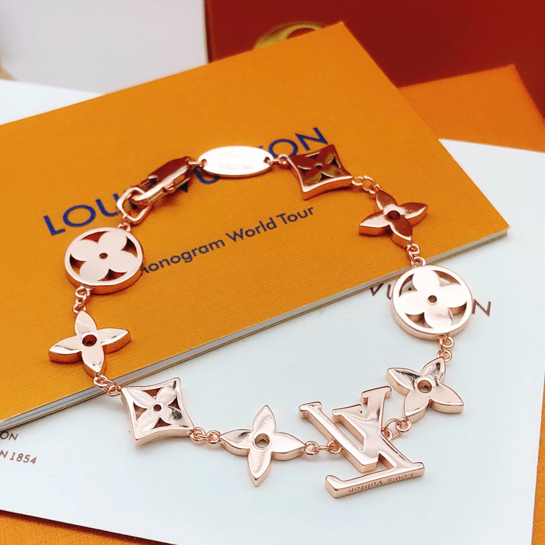 Geometric Emblem Bracelet in Rose-Gold-Tone – Rose Gold Detail – Design 005 styled product view