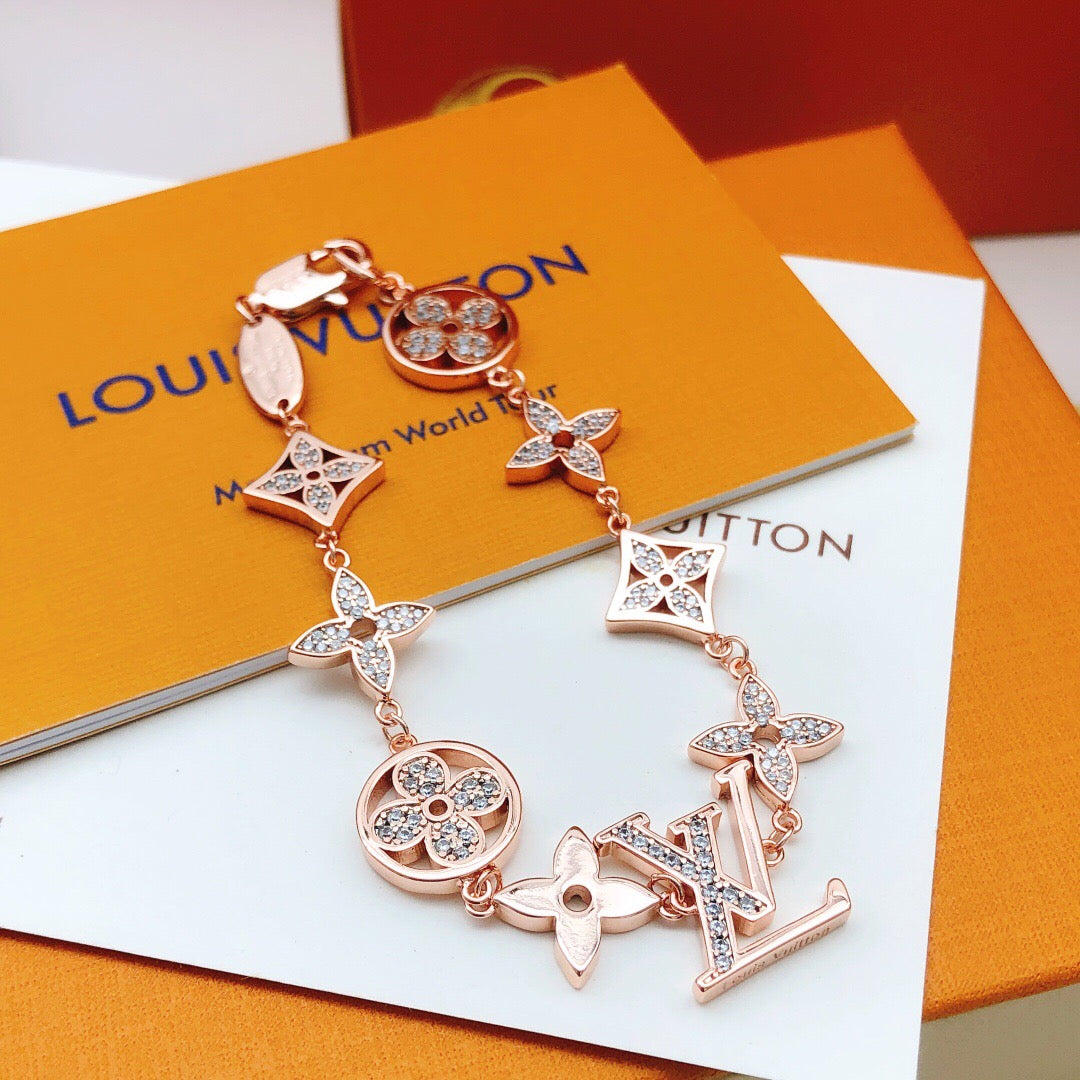 Geometric Emblem Bracelet in Rose-Gold-Tone – Rose Gold Detail – Design 005 front product view