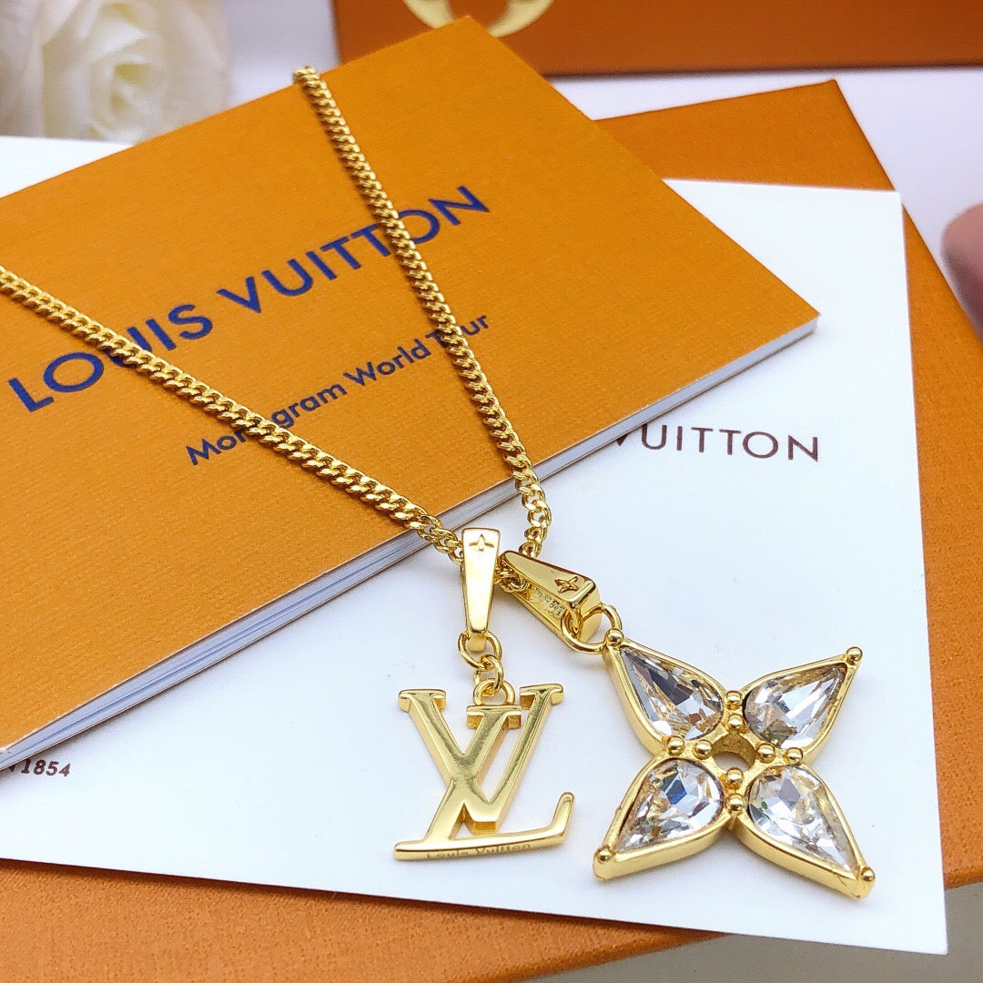 Geometric Emblem Pendant Necklace in Gold-Tone – Design 022 close-up detail