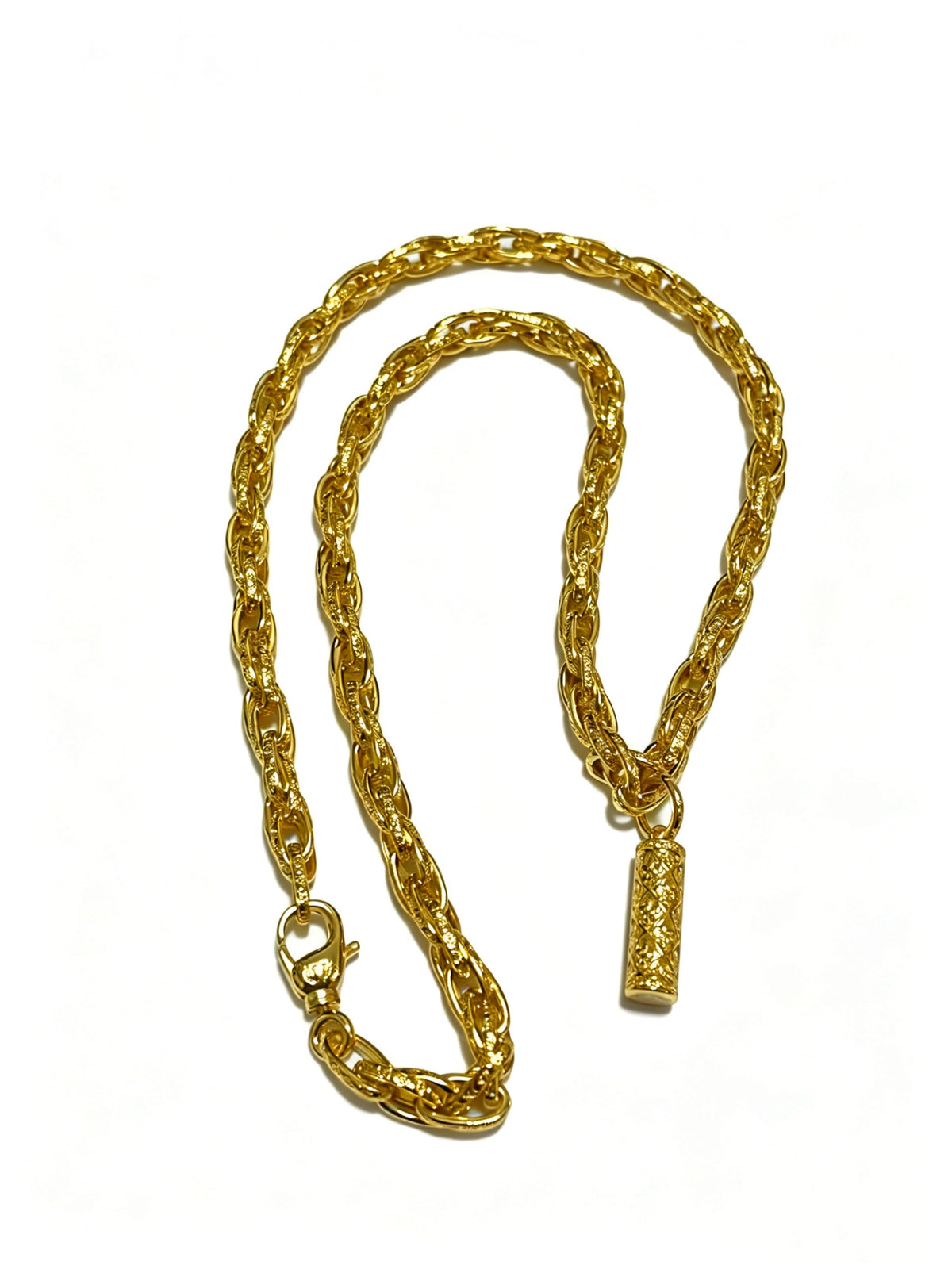 Signature Emblem Pendant Necklace in Polished Metal-Tone – Design 022 main product view
