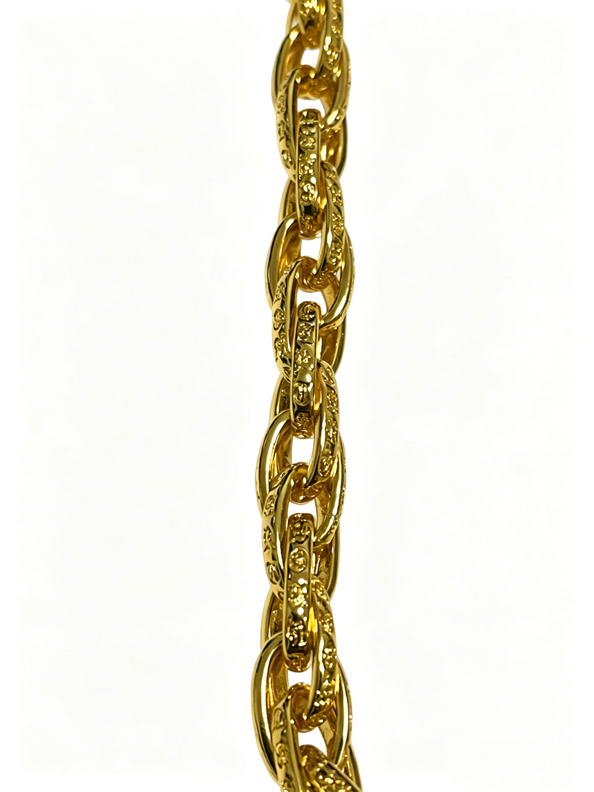 Signature Emblem Pendant Necklace in Polished Metal-Tone – Design 022 side detail