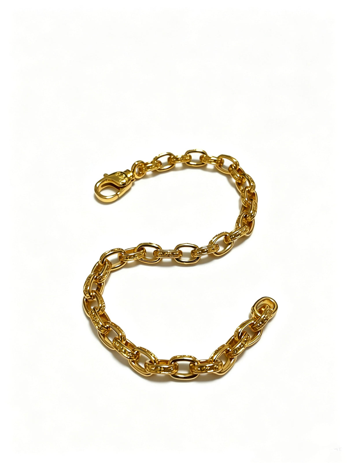 Signature Emblem Bracelet in Polished Metal-Tone – Design 011 detail view