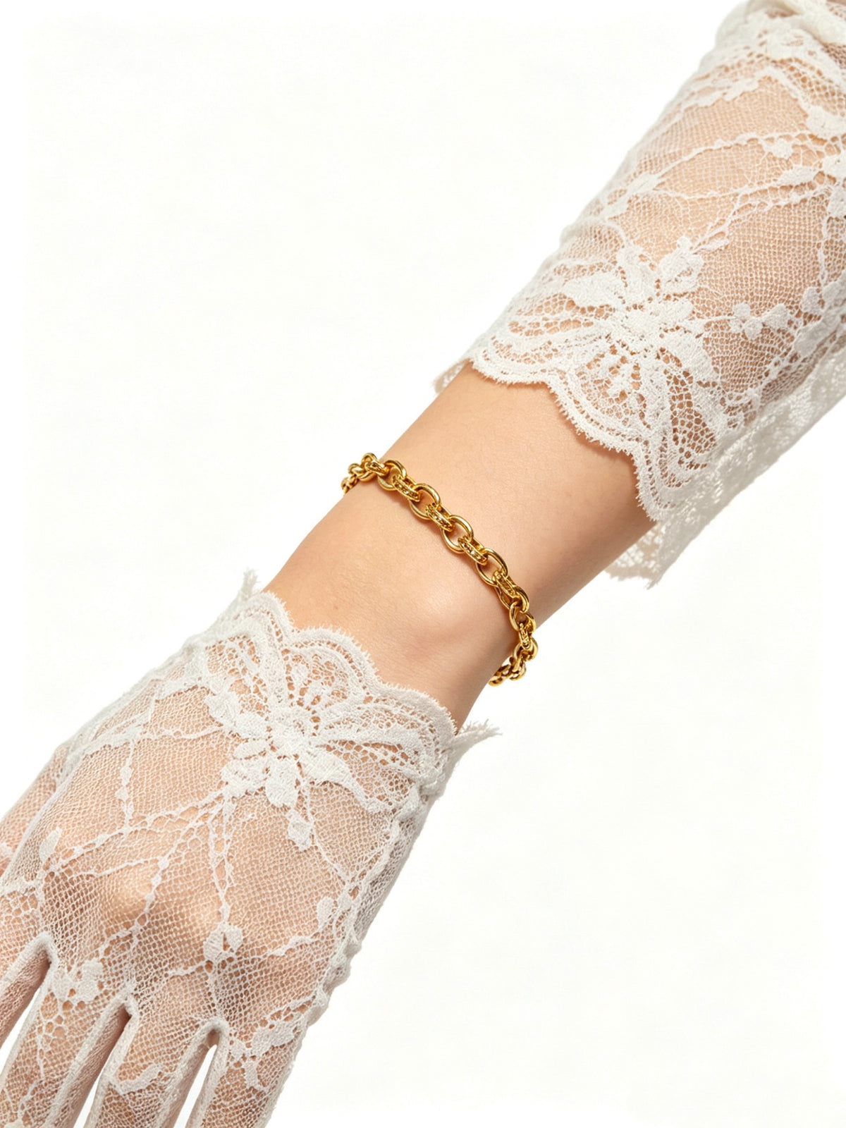 Signature Emblem Bracelet in Polished Metal-Tone – Design 011 side detail