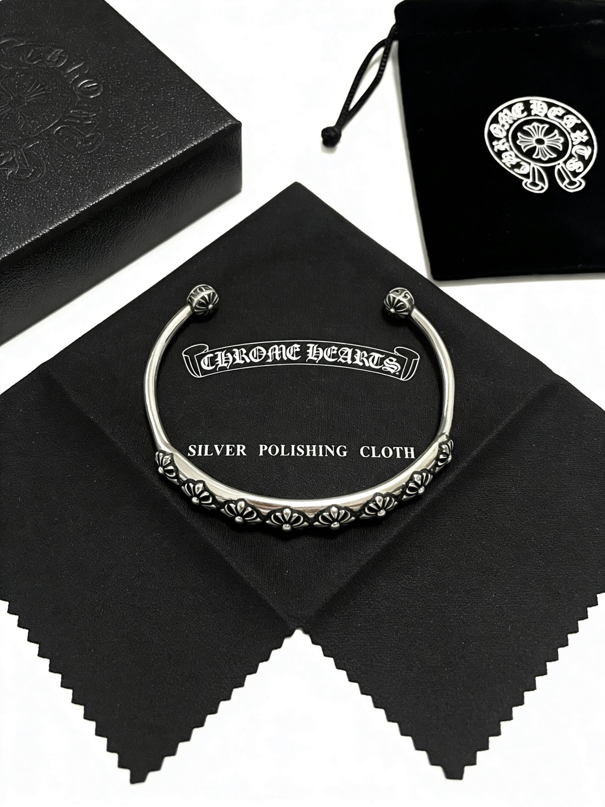 Cross Statement Bracelet in Metal-Tone – Design 05 side detail