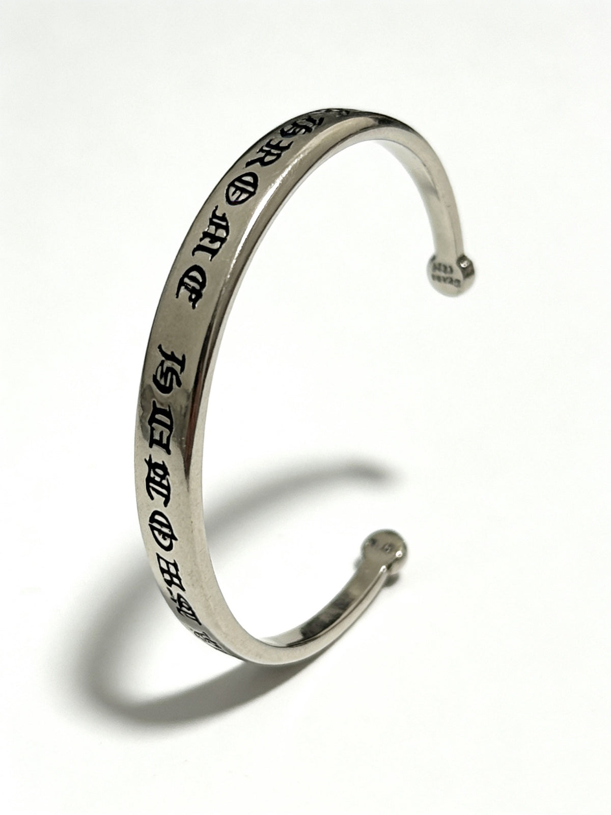 Signature Emblem Bangle in Polished Metal-Tone – Design 009 front product view