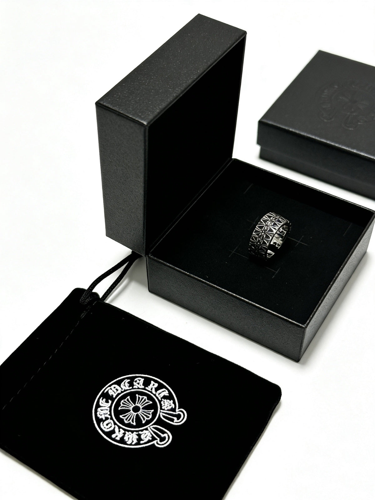 Signature Emblem Statement Ring in Polished Metal-Tone – Design 015 styled product view