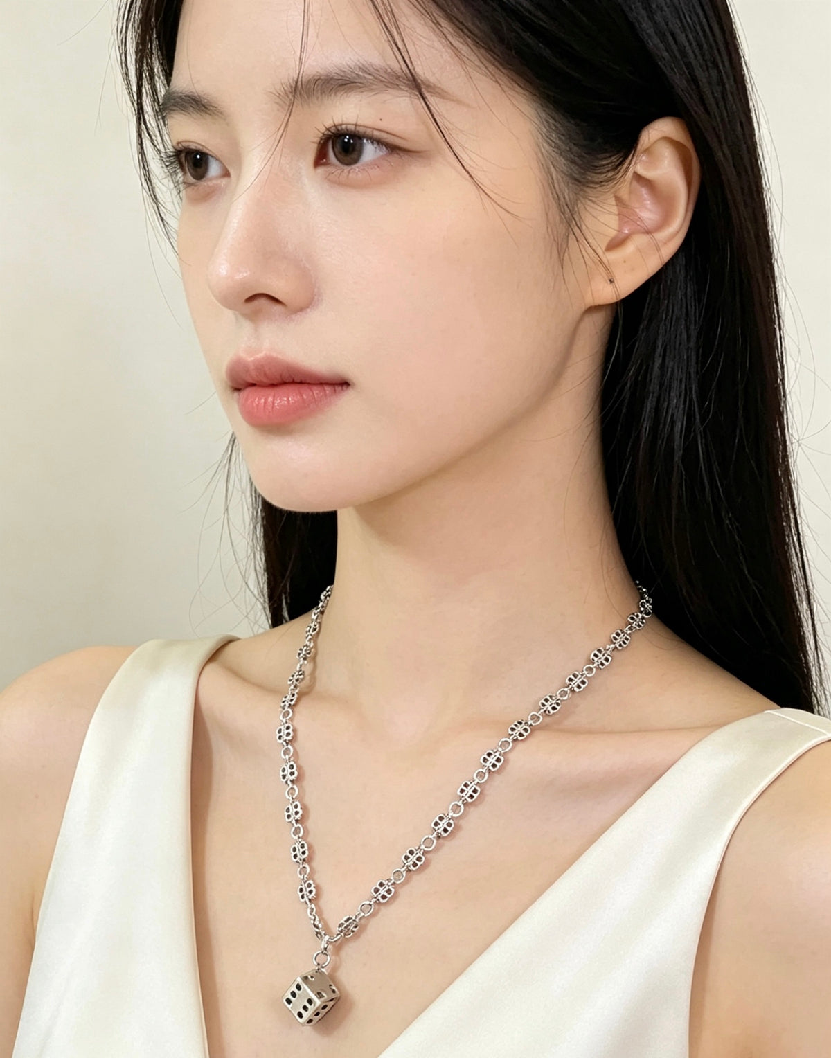 Geometric Emblem Pendant Necklace in Polished Metal-Tone – Vintage Detail – Design 030 front product view