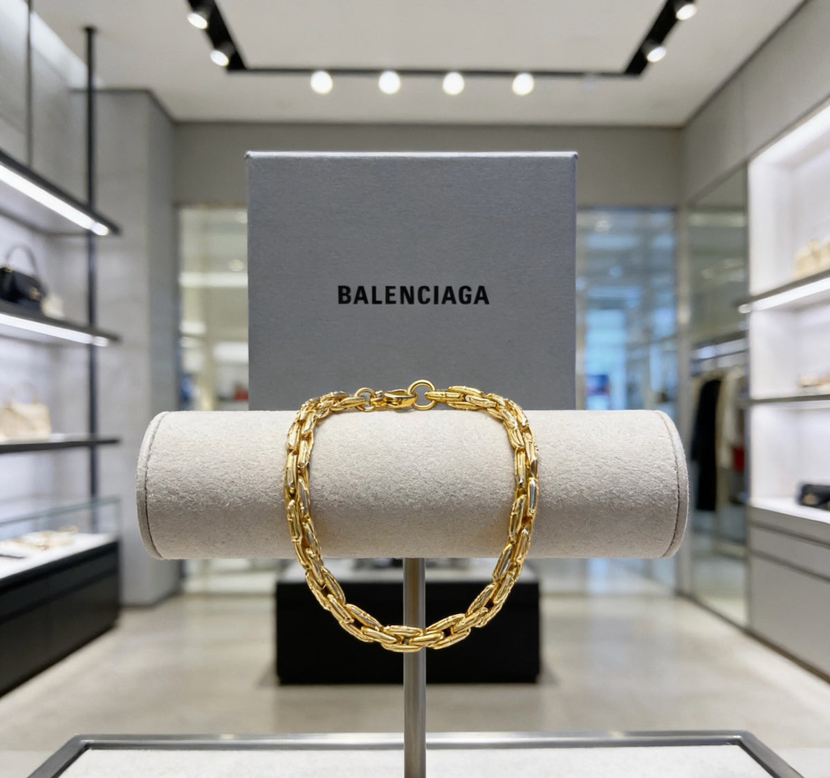 Geometric Emblem Bracelet in Polished Metal-Tone – Design 015 main product view