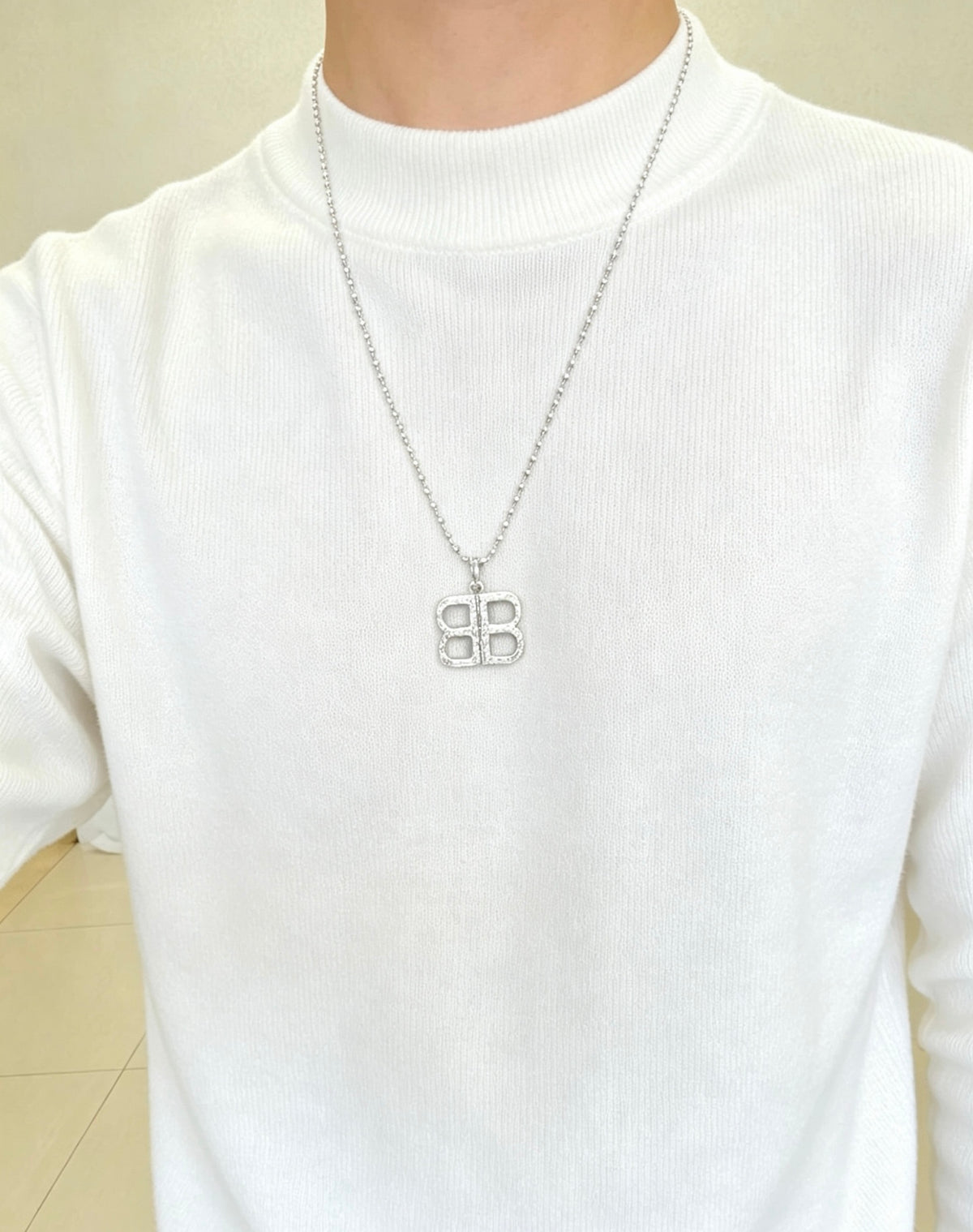 Geometric Emblem Pendant Necklace in Polished Metal-Tone – Vintage Detail – Design 007 front product view