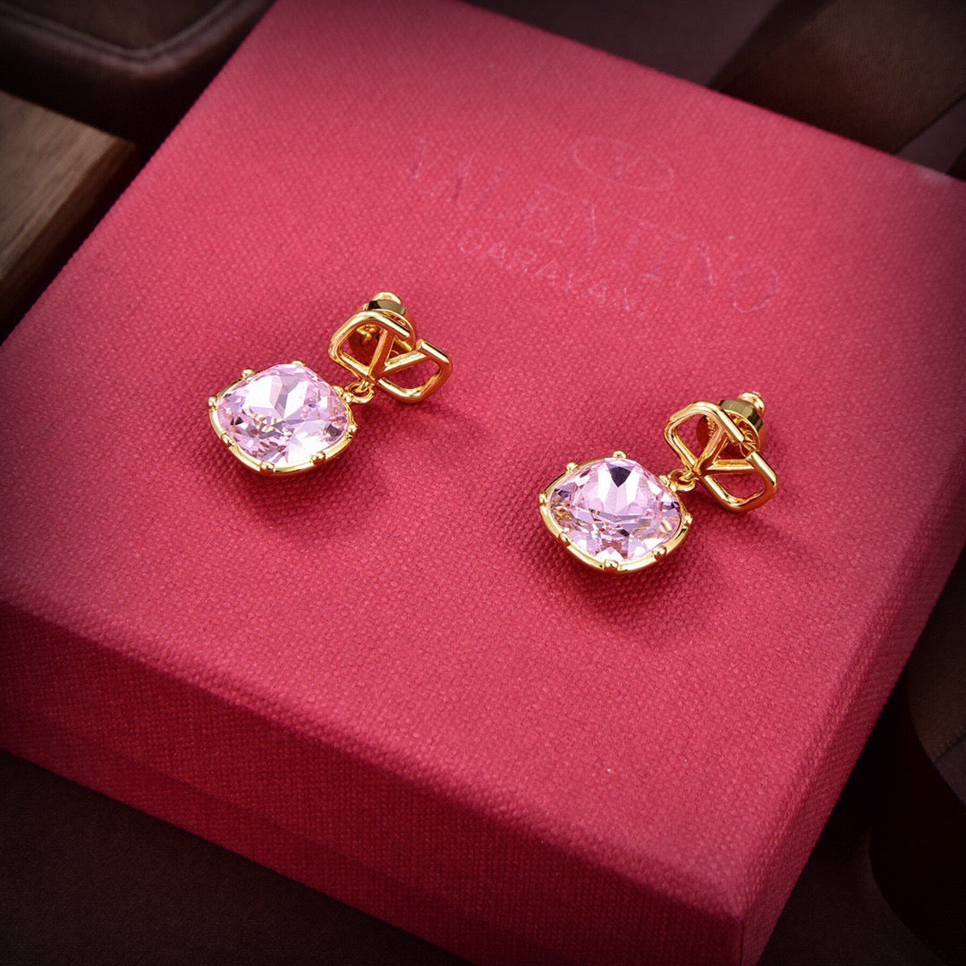 Signature Emblem Stud Earrings in Gold-Tone – Design 01 styled detail