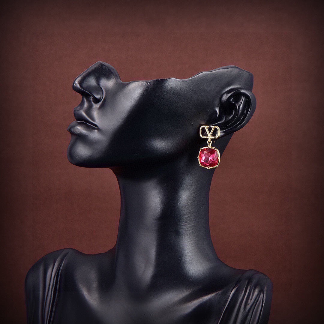 Signature Emblem Stud Earrings in Gold-Tone – Design 01 front view