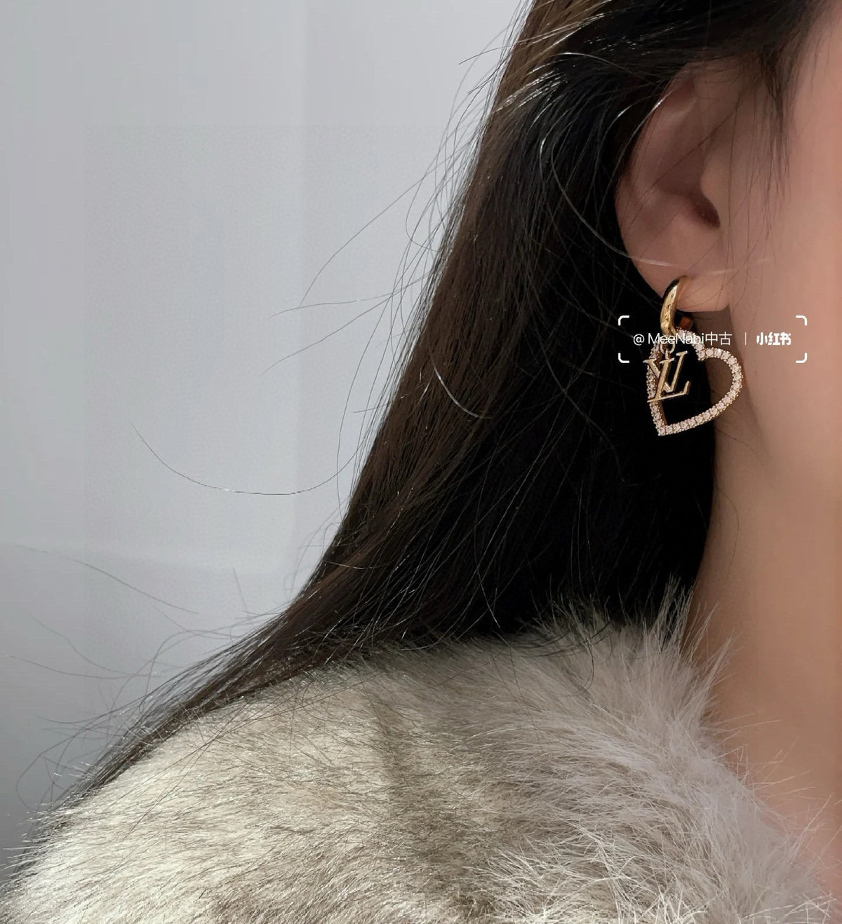 Letter Emblem Stud Earrings in Polished Metal-Tone – Design 008 styled product view