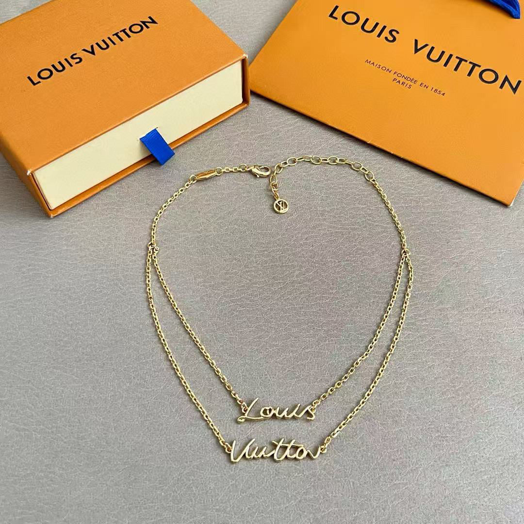 Letter Emblem Pendant Necklace in Polished Metal-Tone – Design 008 detail view