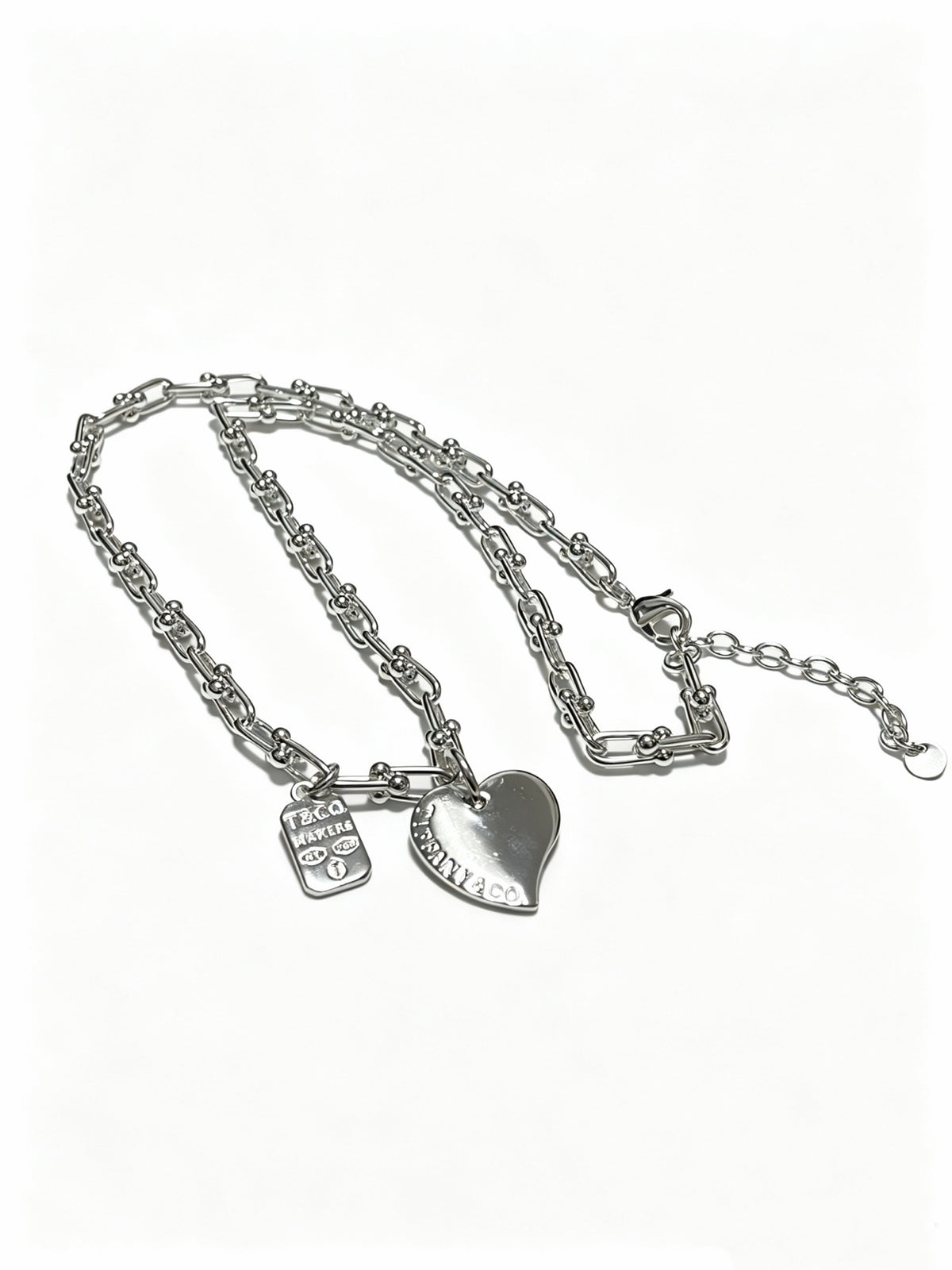 Signature Motif Pendant Necklace in Silver-Tone – Vintage Detail – Design 04 main product view