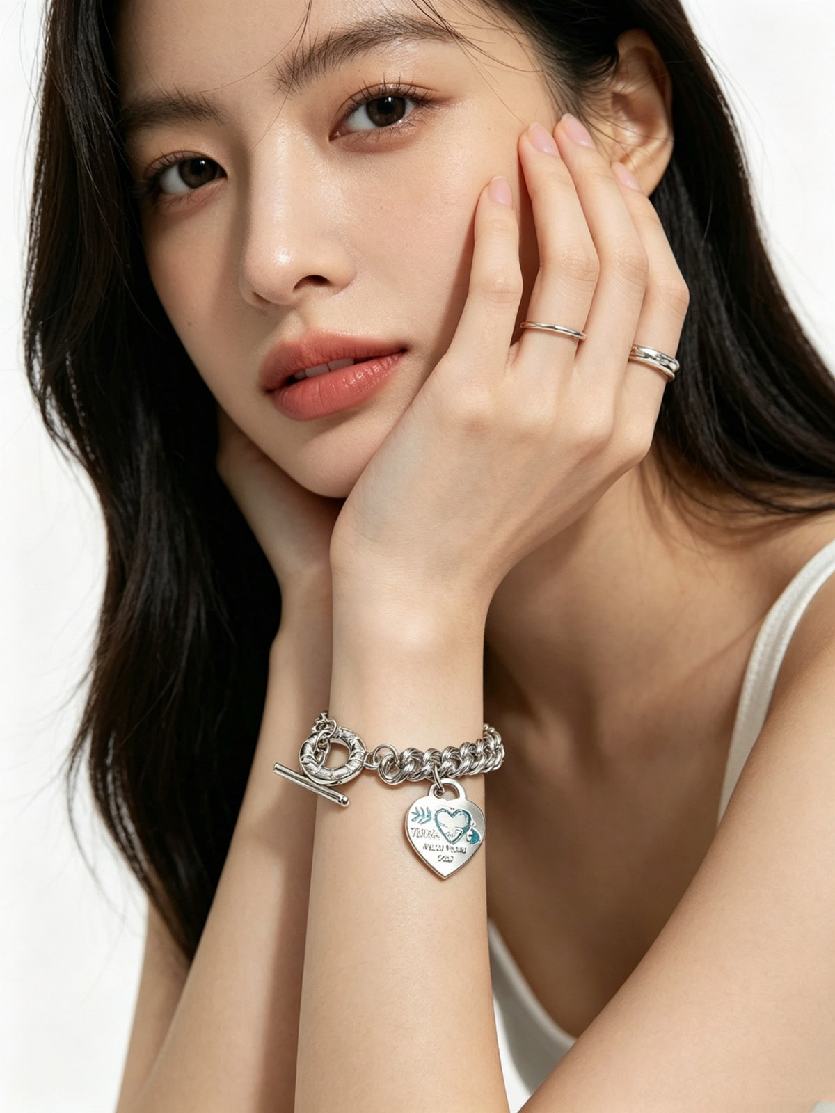Signature Motif Bracelet in Silver-Tone – Vintage Detail – Design 10 front product view