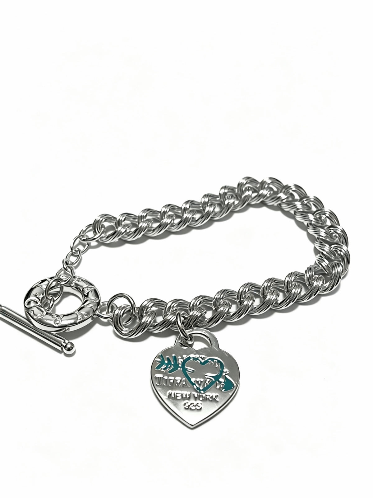 Signature Motif Bracelet in Silver-Tone – Vintage Detail – Design 10 front product view