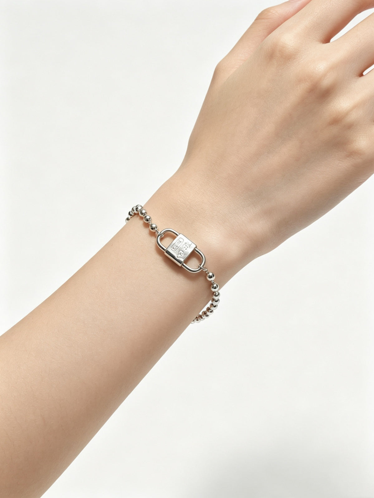 Signature Motif Bracelet in Silver-Tone – Vintage Detail – Design 04 front product view
