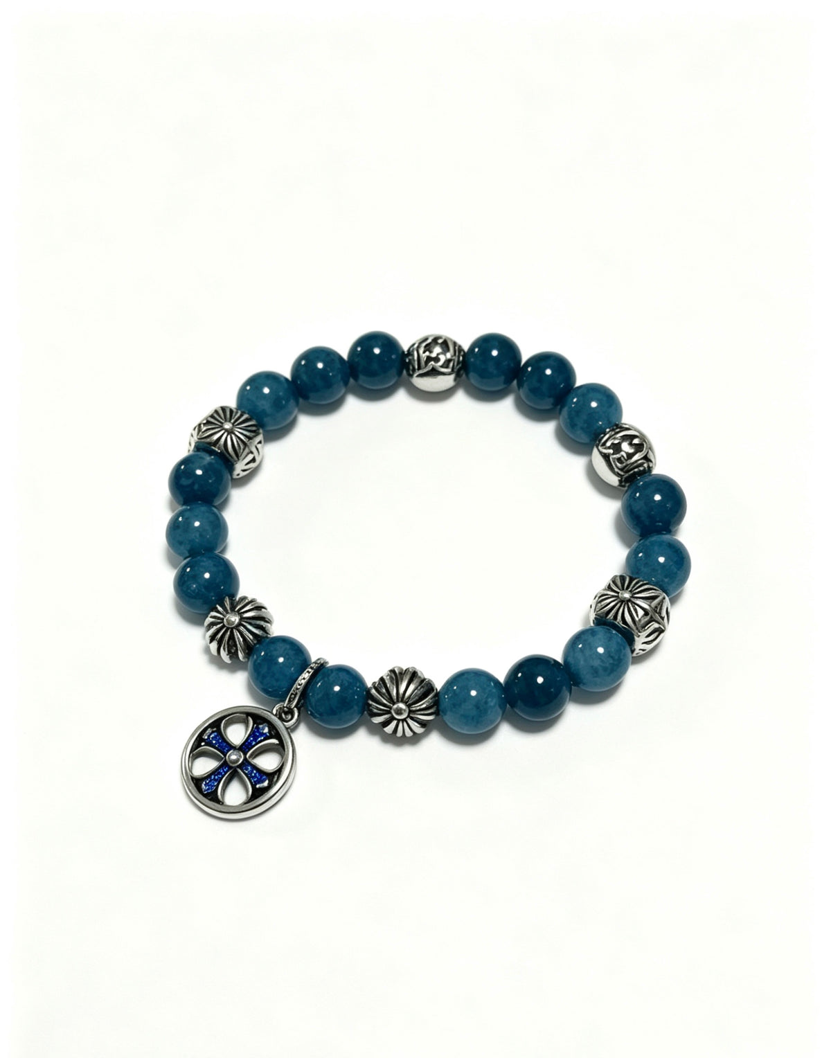 Signature Emblem Bracelet in Polished Metal-Tone – Design 004 side detail