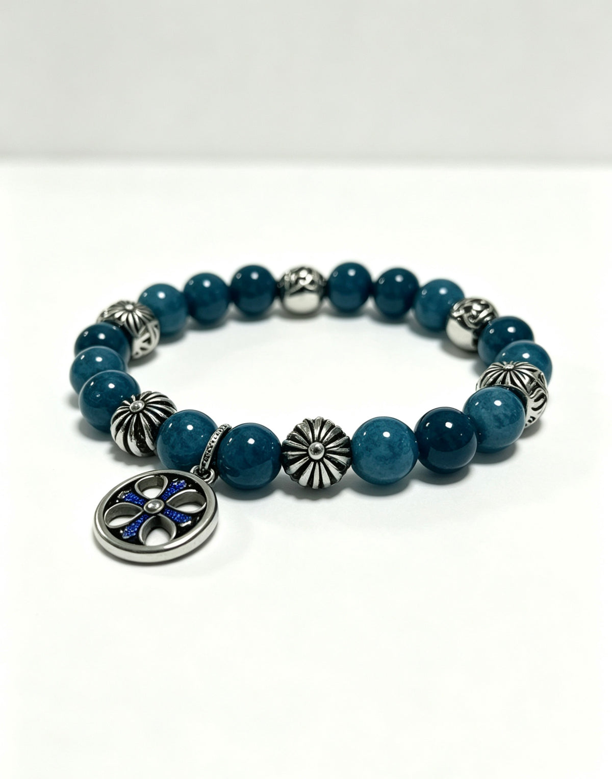 Signature Emblem Bracelet in Polished Metal-Tone – Design 004 styled product view