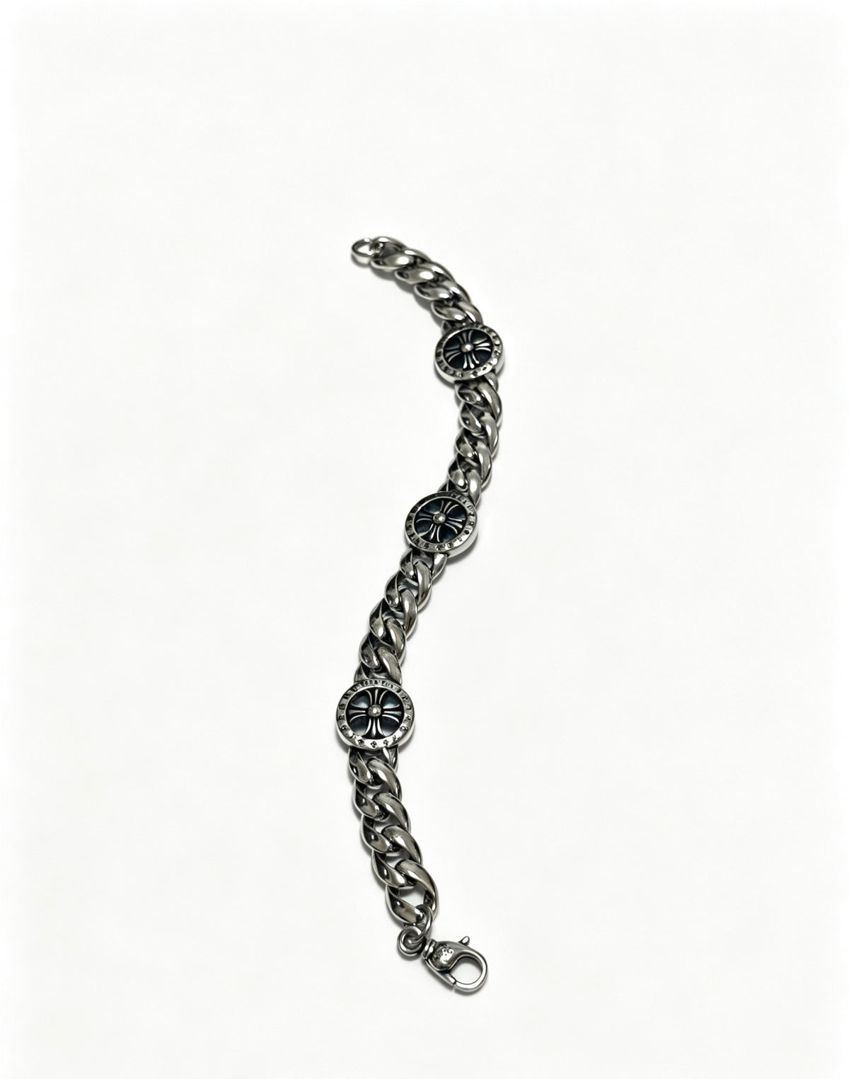 Signature Emblem Bracelet in Polished Metal-Tone – Design 002 styled product view