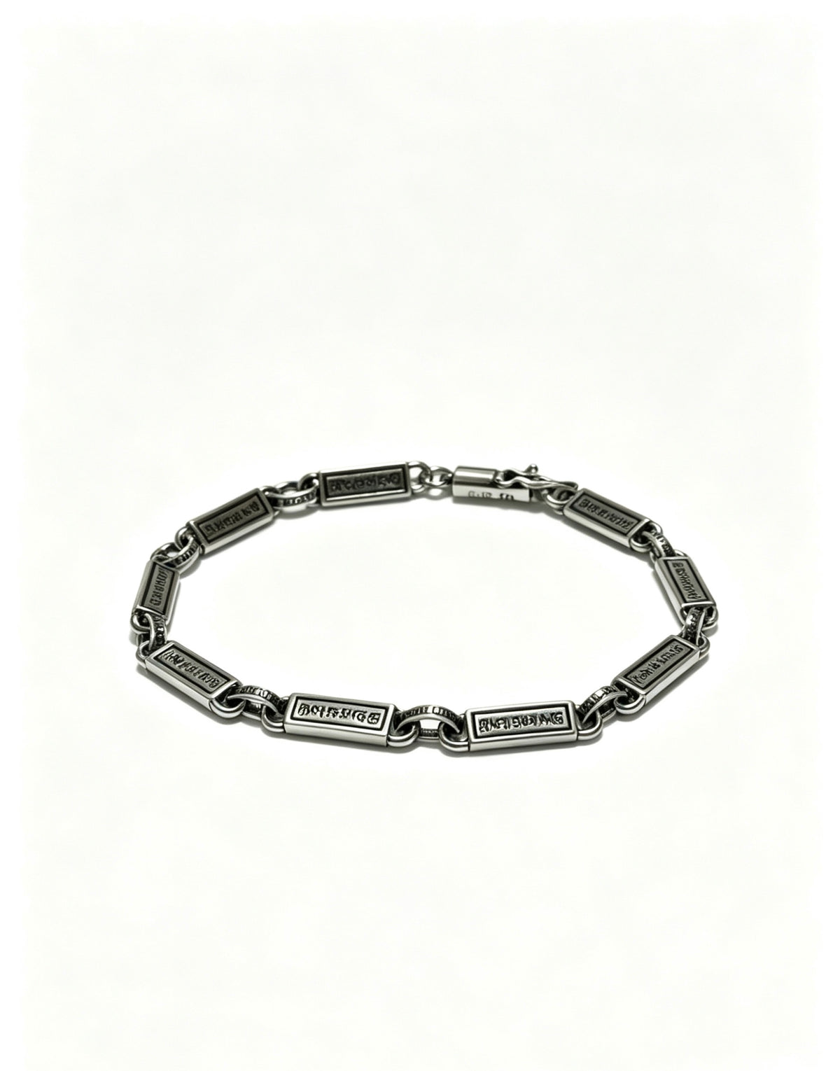 Signature Emblem Bracelet in Polished Metal-Tone – Design 001 detail view