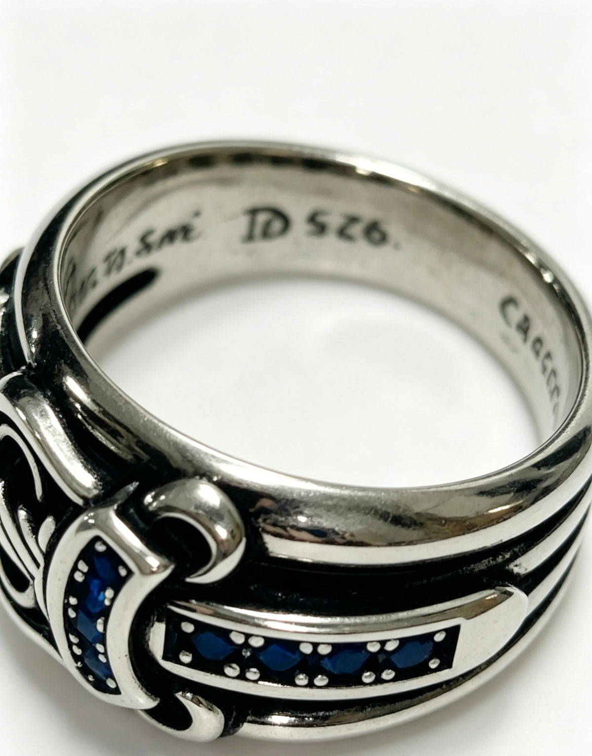 Signature Emblem Statement Ring in Polished Metal-Tone – Design 009 side detail
